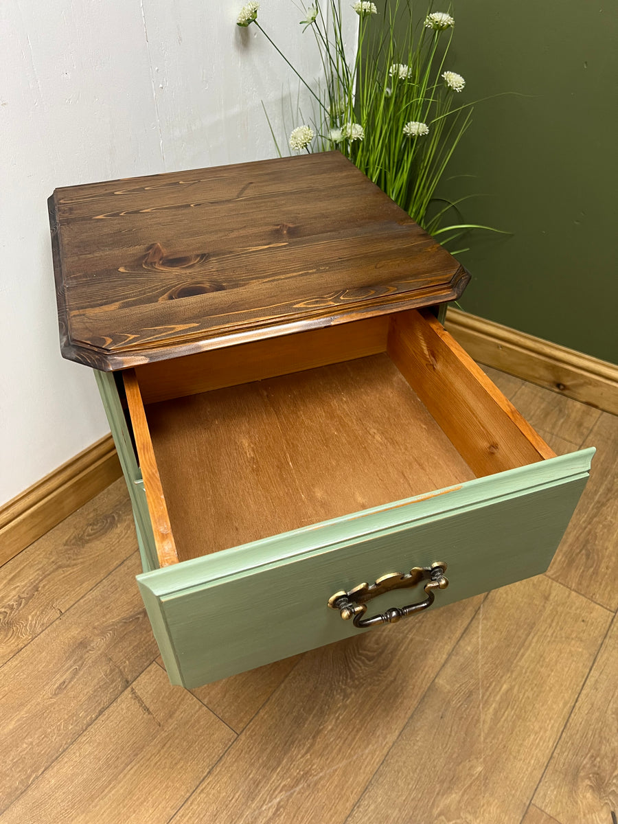 Green Painted Bedside Drawers (SKU182)