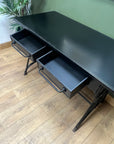 Black Metal 2 Drawer Desk (SKU141)