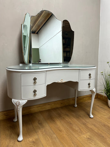 Vintage Painted Dressing Table with Triple Mirrors (SKU174)