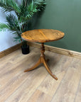 Yew Wood Circular Pedestal Side Table (SKU83)