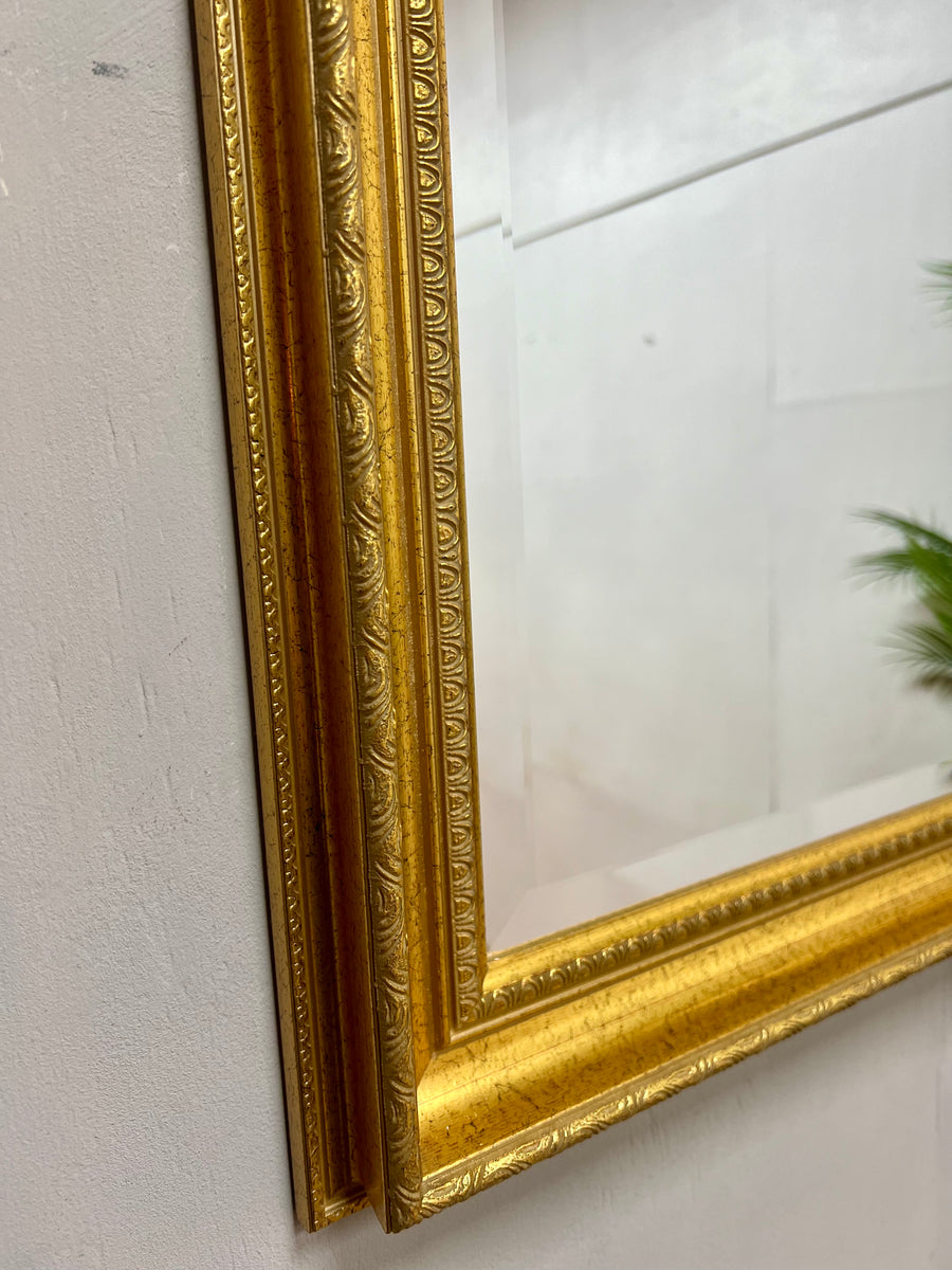 Vintage Framed Gold Bevelled Mirror (SKU360)