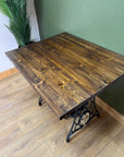 Wooden Top Desk With Singer Sewing Cast Iron Base (SKU129)