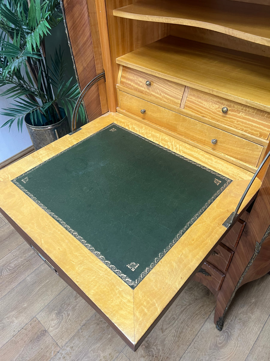 French Marquetry Inlaid Secretaire Marble Top (SKU248)