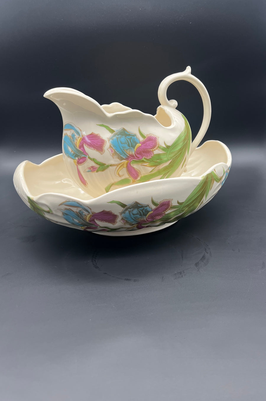 Large Vintage Staffordshire Water Pitcher and Washing Bowl (SKU534)