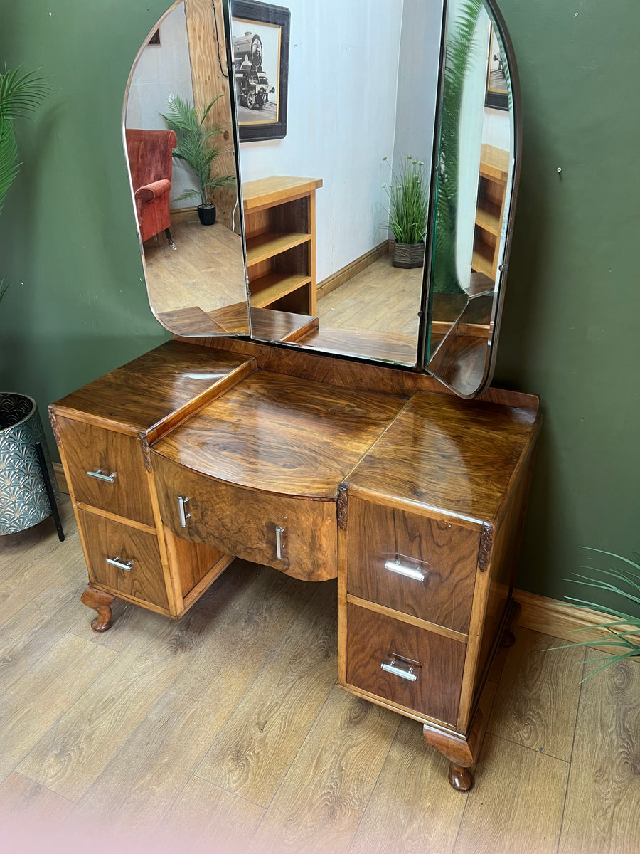 Art Deco Triple Mirror Dressing Table (SKU177)