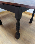 Vintage Draw Leaf Dining Table Black Base (SKU026)