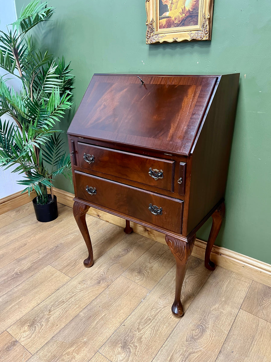 Vintage Mahogany Bureau With Key (SKU132)