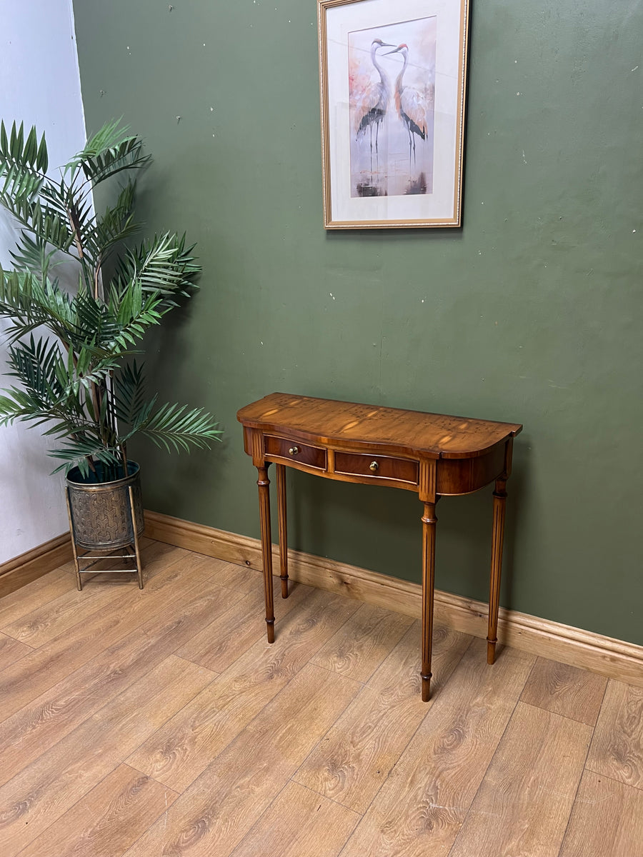 Vintage Reprodux Yew Wood Console Table (SKU229)