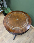 Pedestal Leather Top Drum Table (SKU241)