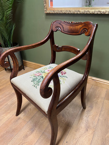 Antique William IV Mahogany Carver Chair (SKU237)