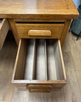 Large Mid Century Abbess Twin Pedestal Desk With Key (SKU124)