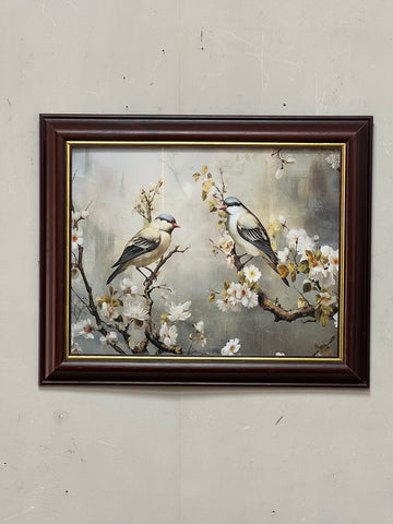 Wood Framed Birds With Branches Flowers (SKU433)