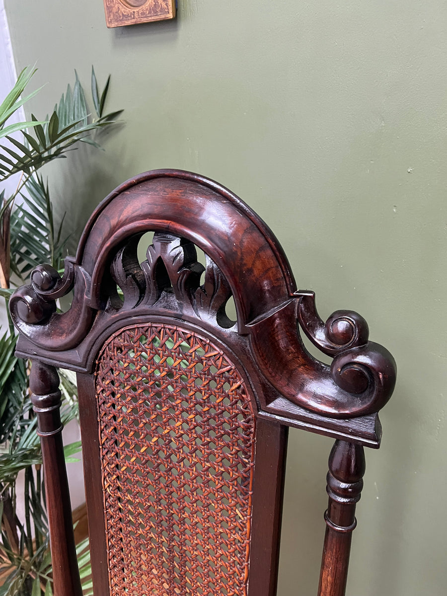 Antique 19th Century Walnut Carolean Style High Back Chair (SKU24)