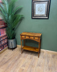 Vintage Yew Wood 2 Drawer Console Table (SKU77)