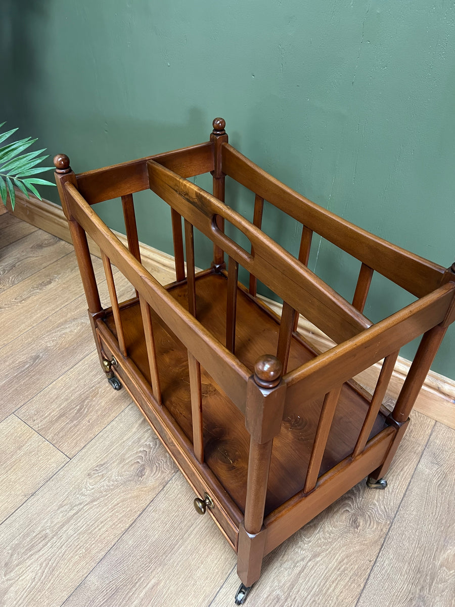 Vintage Bevan Funnell Canterbury Magazine Rack With Drawer (SKU115)