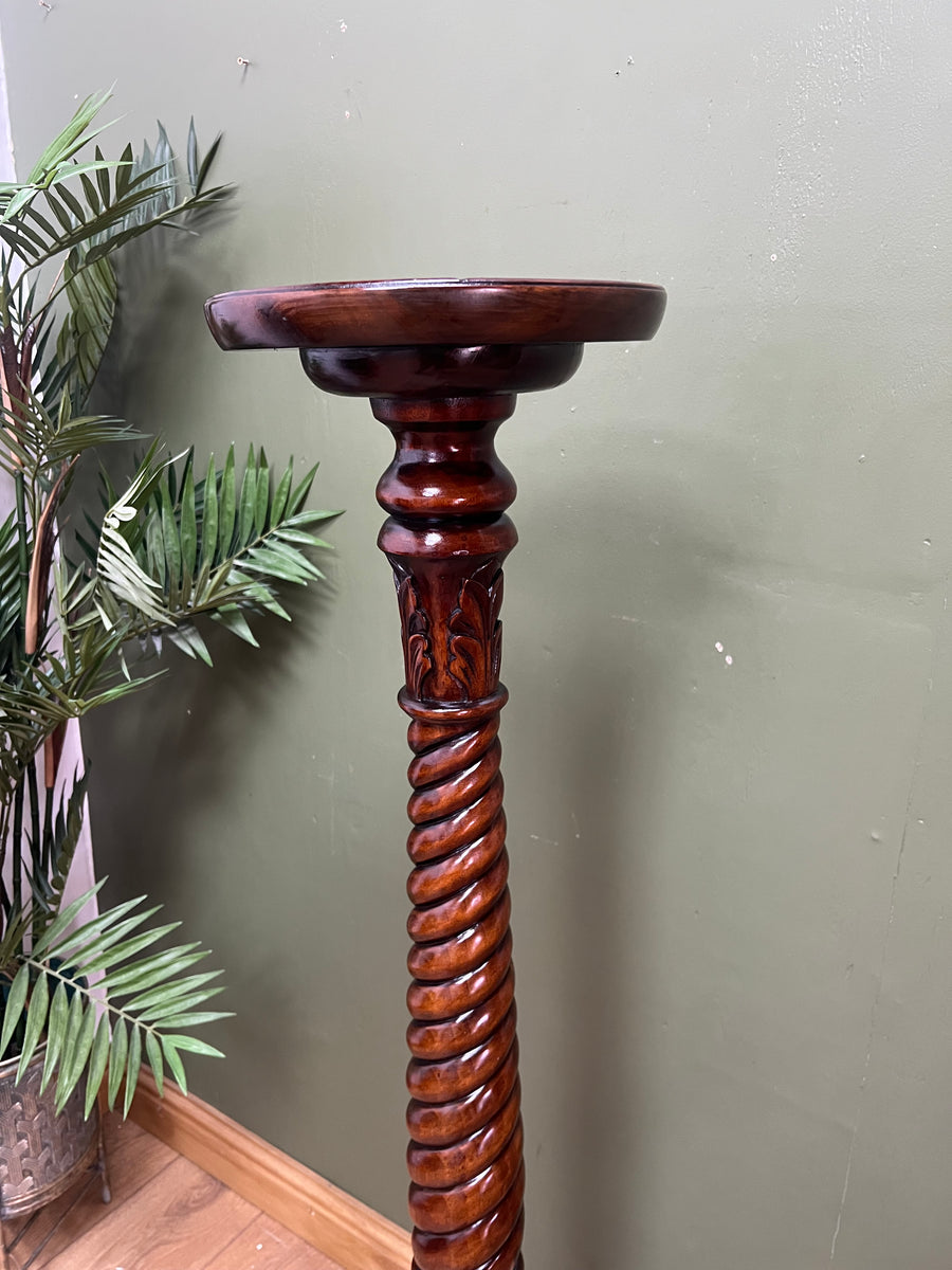 Tall Pedestal Mahogany Vintage Torchere Plant Stand (SKU262)
