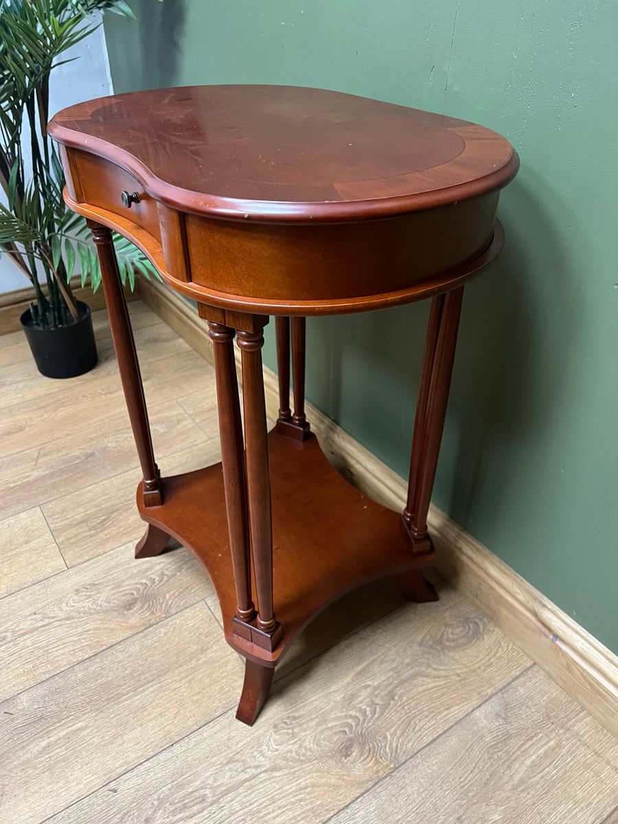 Yew Wood Kidney Shape Side Table (SKU93)