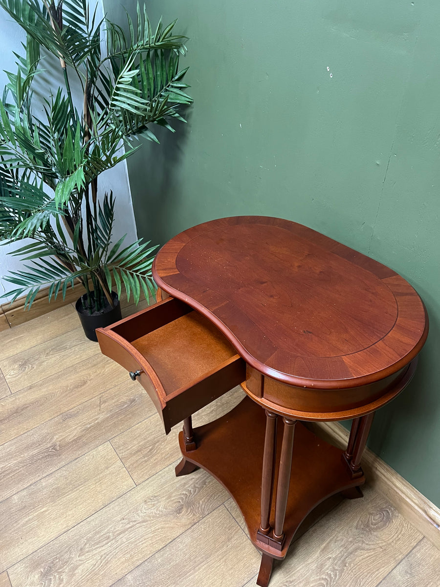 Yew Wood Kidney Shape Side Table (SKU93)