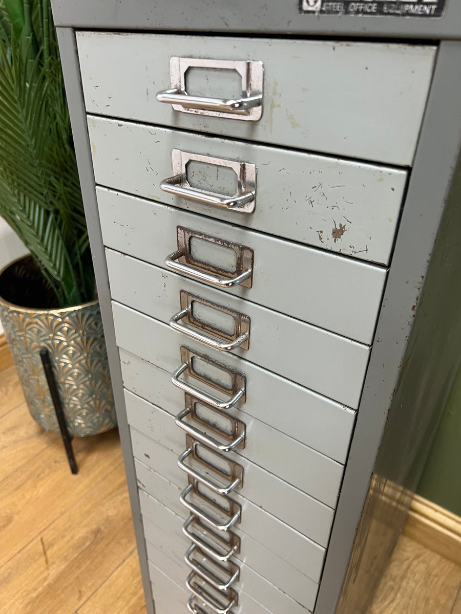 Vintage Bisley 15 Drawer Metal Cabinet (SKU124)