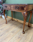 Vintage Burr Walnut Console Table With 2 Drawers (SKU247)