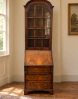 Antique George III Style Walnut Bureau Bookcase With Key (SKU122)