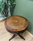 Pedestal Leather Top Drum Table (SKU241)