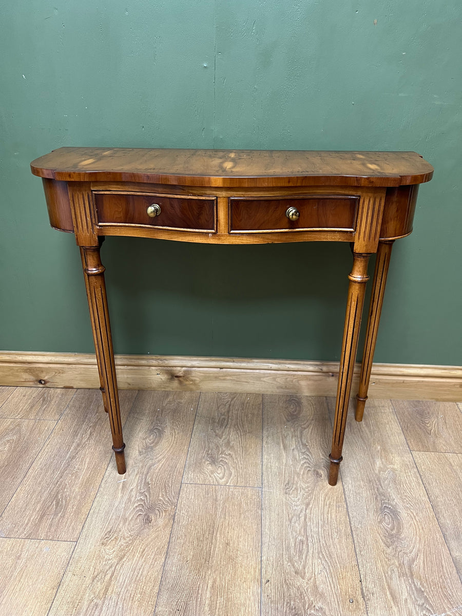 Vintage Reprodux Yew Wood Console Table (SKU229)