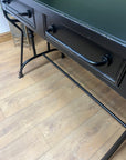 Black Metal 2 Drawer Desk (SKU141)