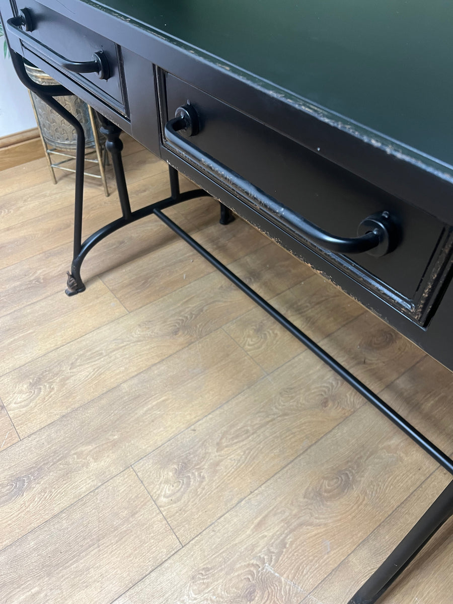 Black Metal 2 Drawer Desk (SKU141)