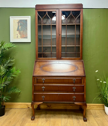 Vintage Bureau Bookcase With Key (SKU126)