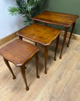 Vintage Yew Wood Nest of 3 Tables (SKU87)