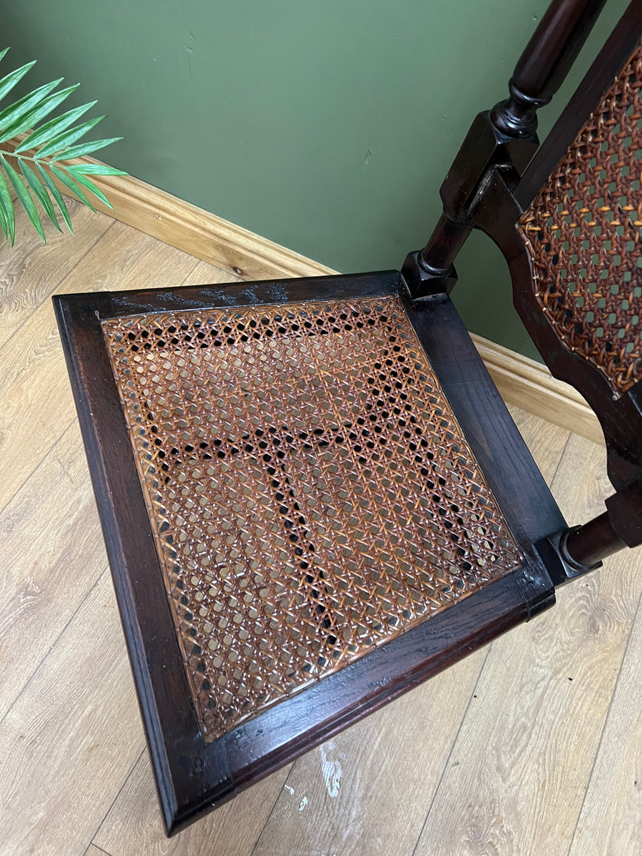 Antique 19th Century Walnut Carolean Style High Back Chair (SKU24)