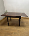 Vintage Draw Leaf Dining Table Black Base (SKU026)