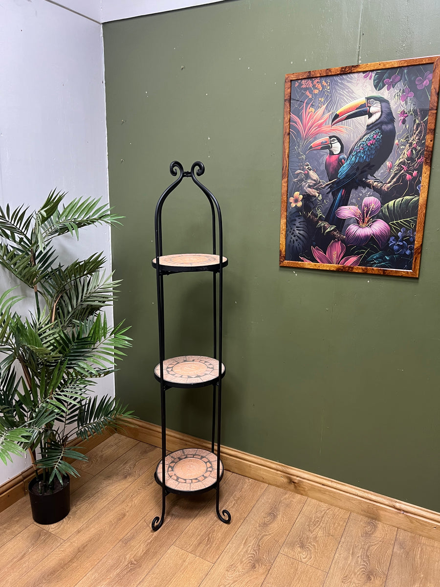 Wrought Iron 3 Tier Tall Plant Stand (SKU244)