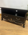 T.V. Stand Black and Silver 2 Drawers (SKU83)