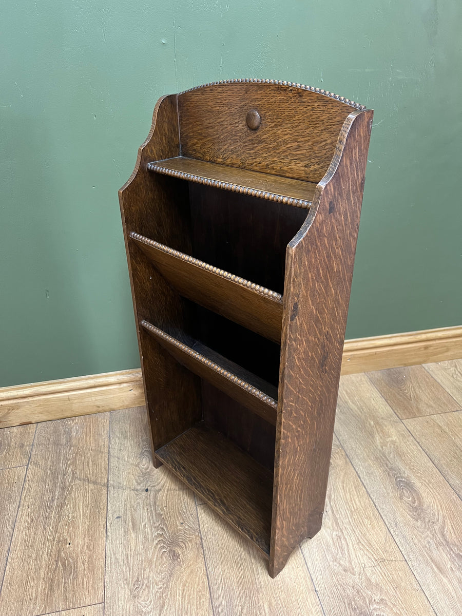 Antique Oak Newspaper / Mag Rack Stand (SKU83)