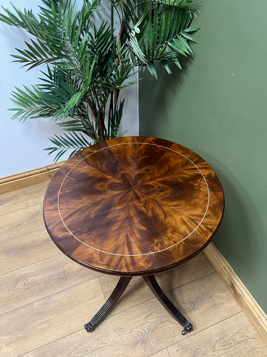 Flame Mahogany Circular Pedestal Side Table (SKU99)