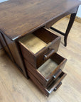 Antique Oak Small Pedestal Desk (SKU136)