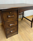 Antique Oak Small Pedestal Desk (SKU136)