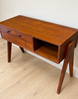 Pierre Jeanneret Style Hardwood Side Table Mid Century Compass Legs Cabinet (LL001)