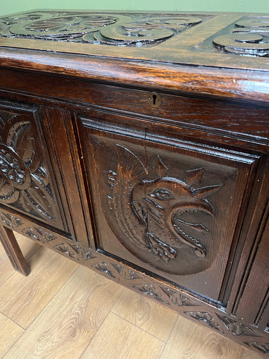 Antique Oak Blanket Chest (SKU161)