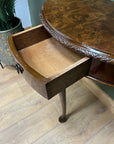 Vintage Burr Walnut Demi Lune Console Table (SKU235)