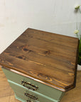 Green Painted Bedside Drawers (SKU182)