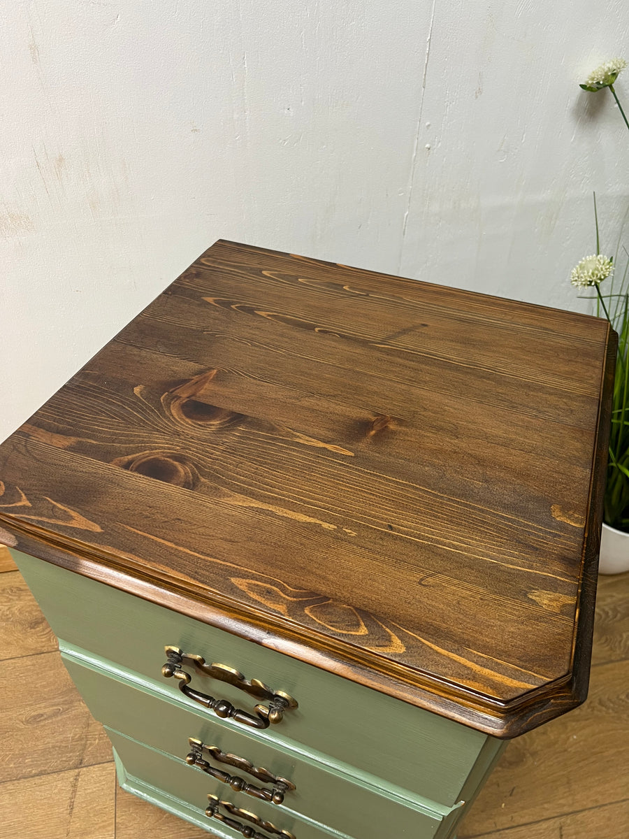 Green Painted Bedside Drawers (SKU182)