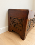 Large Chinese carved wooden storage chest
