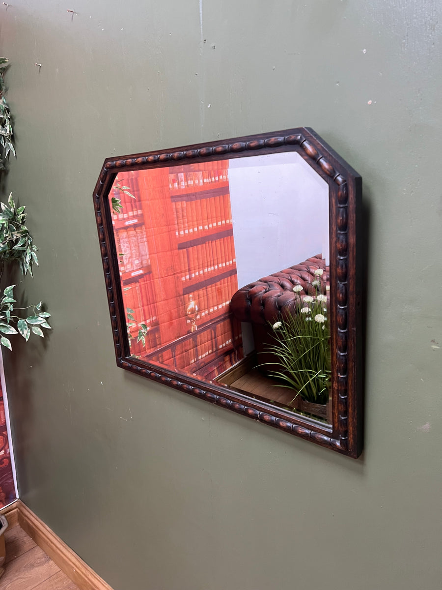 Antique Oak Bevelled Edge Mirror (SKU327)