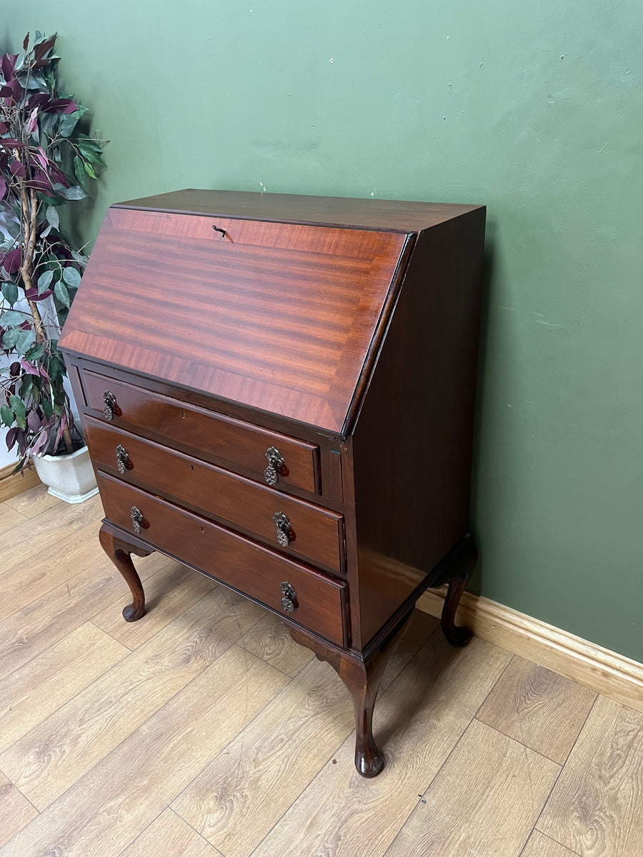 Vintage Mahogany Bureau With Key (SKU143)