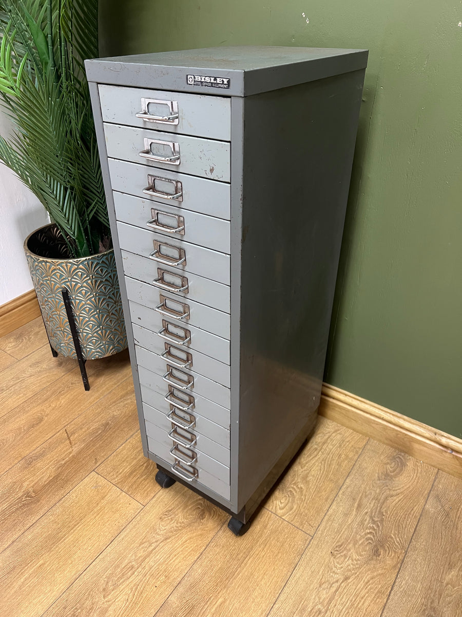 Vintage Bisley 15 Drawer Metal Cabinet (SKU124)