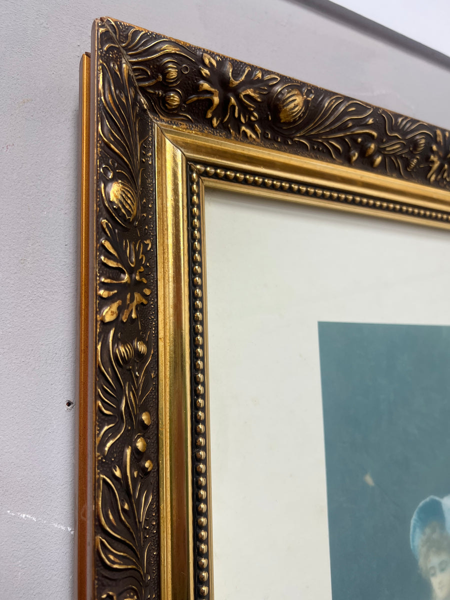 Large Gold Framed Print Victorian Lady (SKU416)