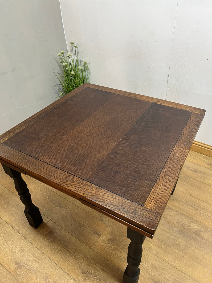 Vintage Draw Leaf Dining Table Black Base (SKU026)